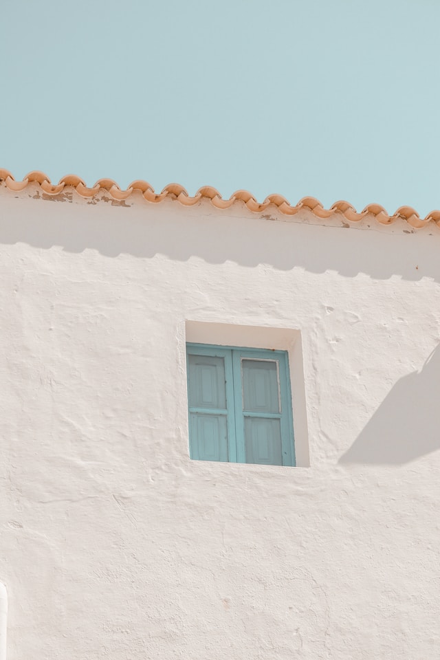Raam van een vakantiehuis Formentera